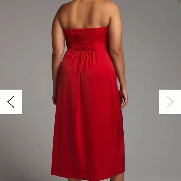 NWOT Anthropologie Mare Mare slim red midi dress - Picture 3 of 10